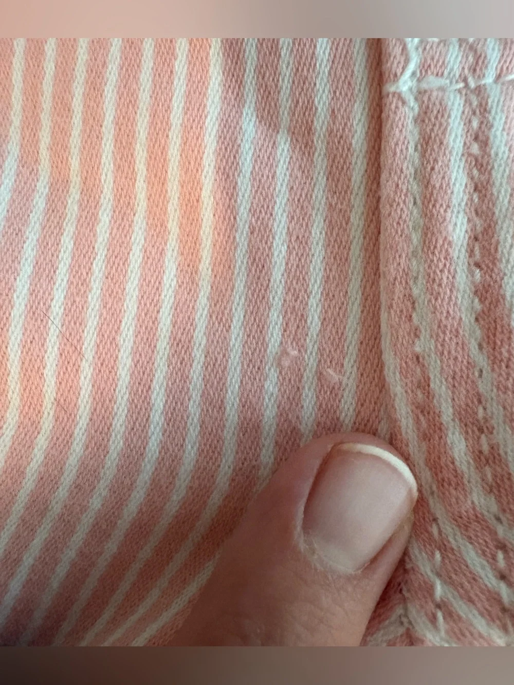 Osh Kosh vestbak overalls in pink and white stripe